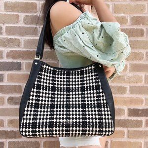 Kate Spade Triple Compartment Shoulder Bag Tote Black Multi